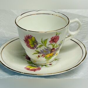 Royal Stafford Teacup & Saucer English Bone China Floral Pattern Cup